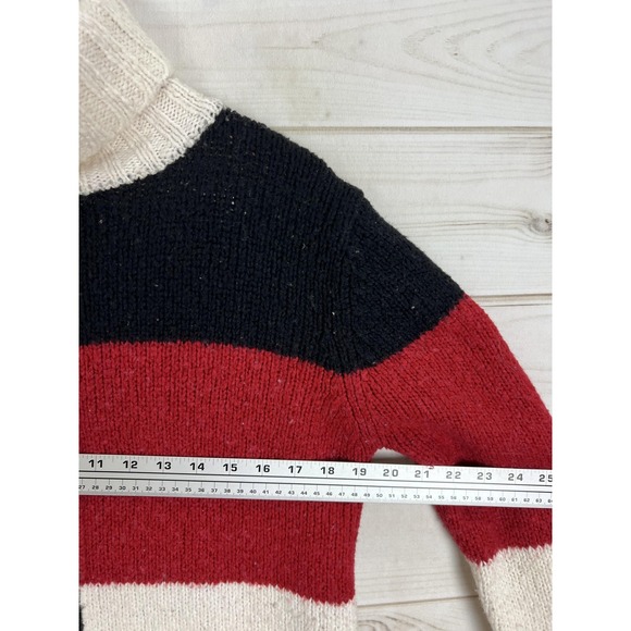 Tangents Sweater Womens Medium Multicolor Colorblock Turtleneck Pullover Knit - Picture 5 of 7